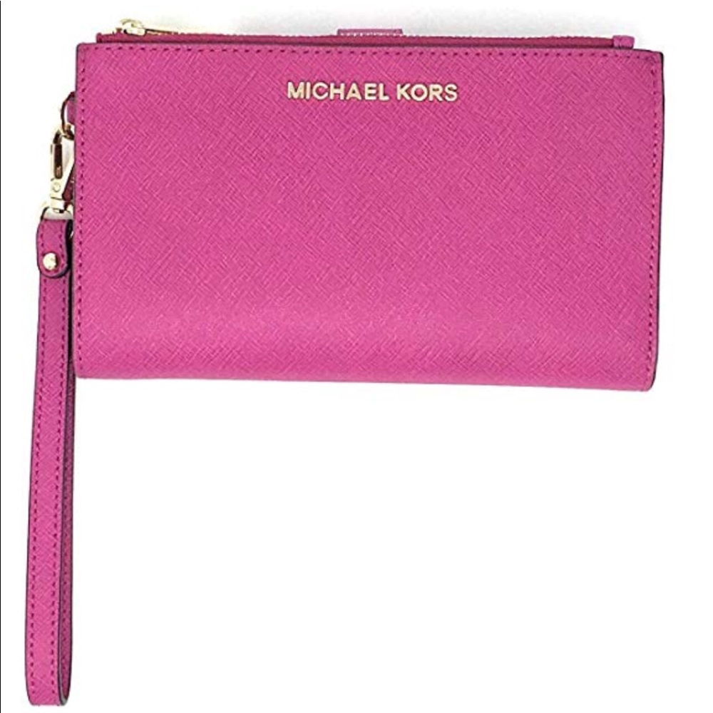 Michael Kors Jet Set Double Zip Wristlet Fuchsia